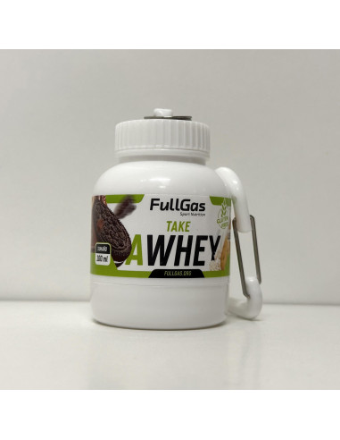 R001 - Llavero porta proteína - TAKE A-WHEY - 100 ml