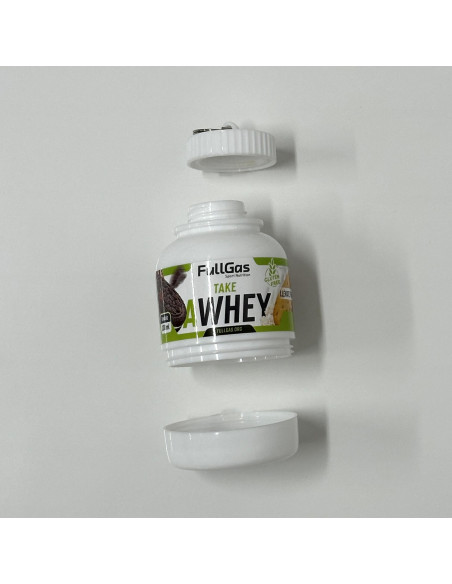 R001 - Llavero porta proteína - TAKE A-WHEY - 100 ml