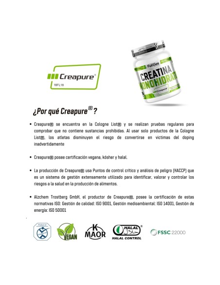 Creapure® (Creatina Monohidrato en polvo) - Neutra - 250g