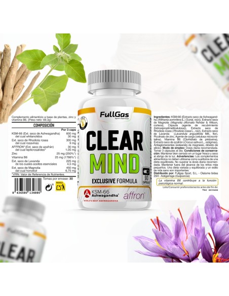 Clear Mind (control del estrés*) - Cápsulas - 30 tomas