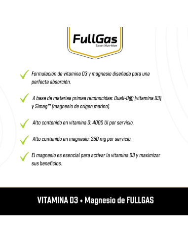 Vitamine D3 (Quali®-D) + Magnésium Marine (Simag) - Capsules - 30 tomas