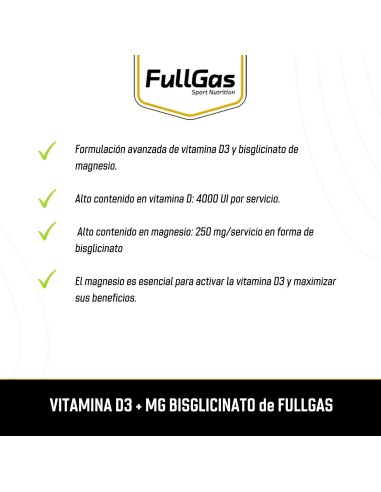 Vitamina D3 + Magnesio Bisglicinato - 120 cápsulas