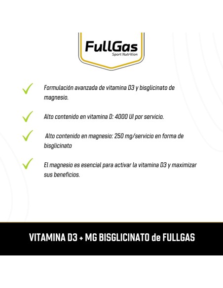 Vitamine D3 + Bisglycinate de magnésium - 120 capsules