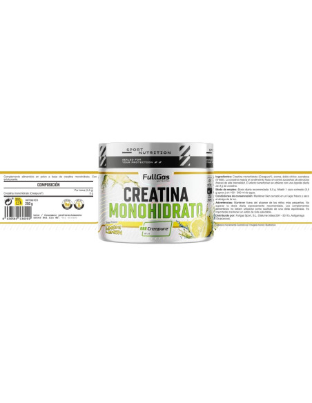 Creapure® (poudre de créatine monohydrate) - Citron - 250g