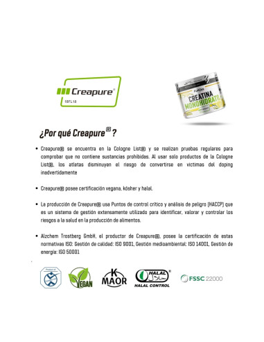 Creapure® (poudre de créatine monohydrate) - Citron - 250g