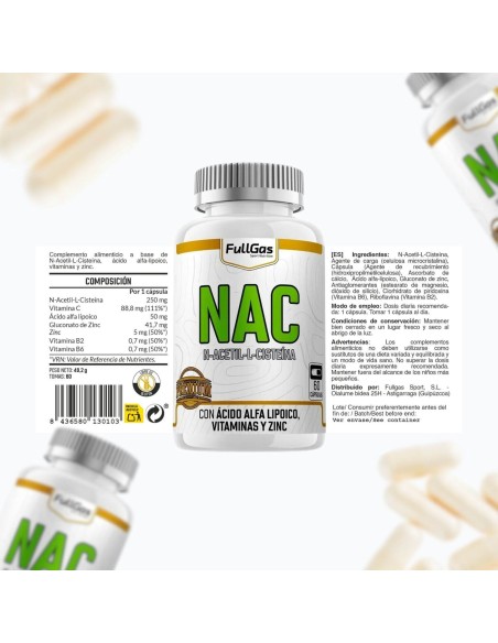 CNA (N-acétyl-L-cystéine) - Capsules - 60 tomas