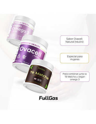 Compra Ovacell Plus (Suplemento para SOP) con Omega 3 vegano + Té Matcha