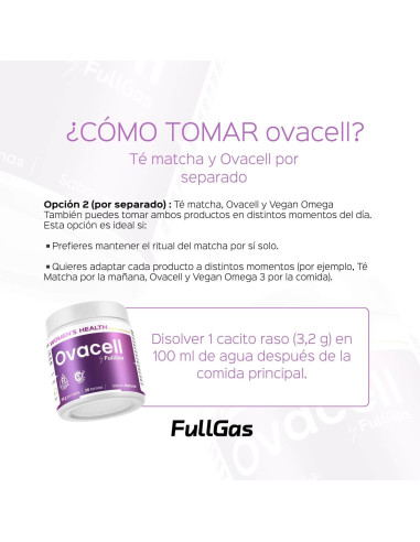 Compra Ovacell Plus (Suplemento para SOP) con Omega 3 vegano + Té Matcha