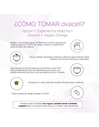 Compra Ovacell (Suplemento para SOP) con Omega 3 vegano + Té Matcha