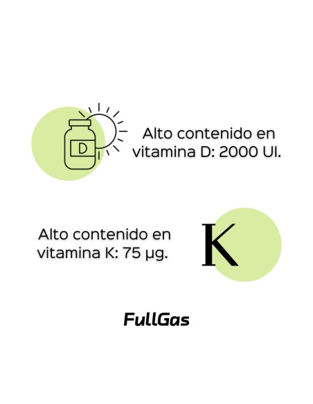 Vitamina D3 + Vitamina K2 - Cápsulas - 60 tomas
