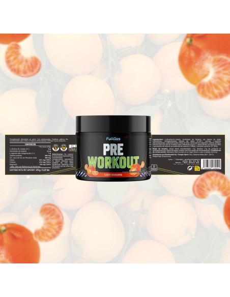 Pre Workout (Fórmula preentreno en polvo) - Mandarina - 170g