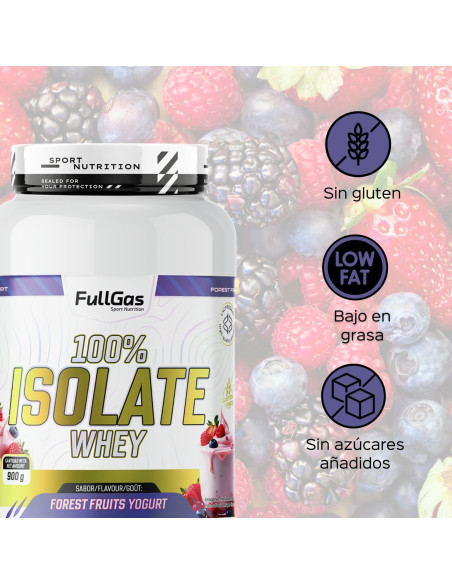 100% Isolate Whey (Aislado) - Yogur Frutas del Bosque - 900g