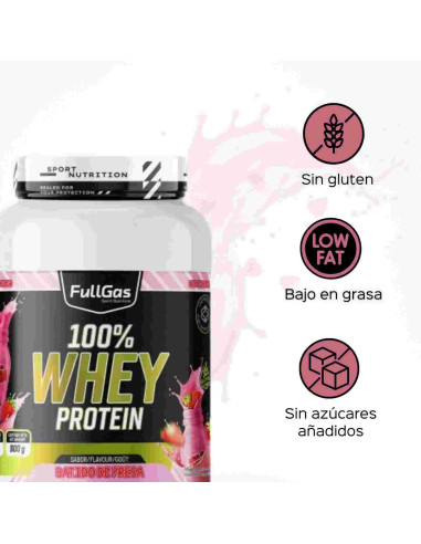 100% Whey Protein (Concentrado) - Batido de fresa - 900g