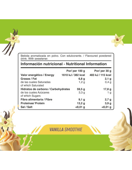 Avena Molida (Harina de avena) - Vainilla smoothie - 1,5kg