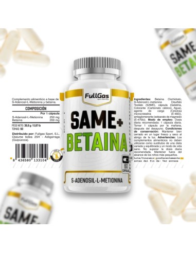 SAMe + Betaína - 60 cápsulas