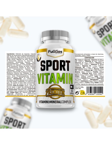 Sport Vitamine (multivitamin-multimintural) - 60 gélules