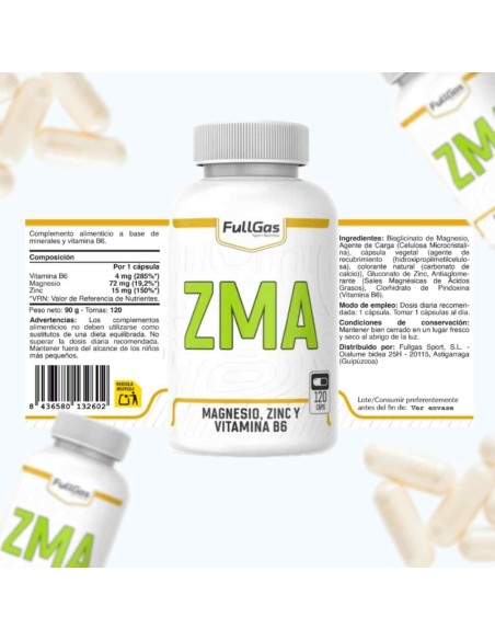 ZMA (zinc + magnésium + vitamine B6) - 120 cas