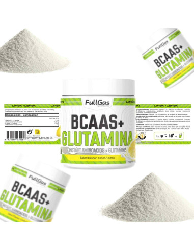 BCAAs (Aminoácidos Ramificados 2:1:1) + Glutamina (Kyowa®) - Limón - 500g