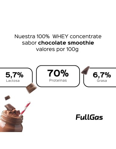 100% De protéines de lactosérum (concentré) - Smoothie au chocolat - 1.8kg