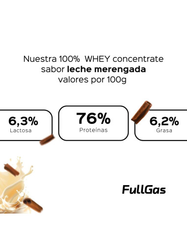 100% Whey Protein (Concentrado) - Leche Merengada - 1,8kg