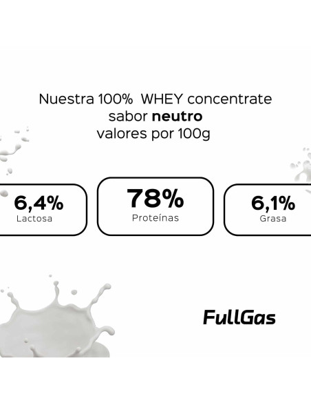 100% Protéine de lactosérum (concentré) - Neutre / Naturel - 1,8 kg