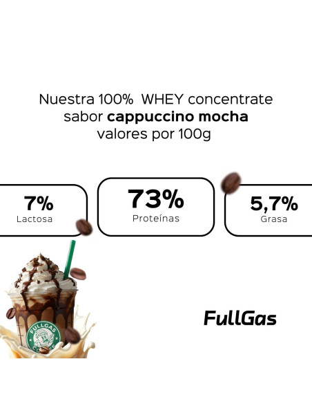 100% De protéines de lactosérum (concentré) - Cappuccino moka - 900g