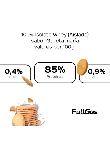 100% Isolate Whey (Aislado) - Galleta María - 454g