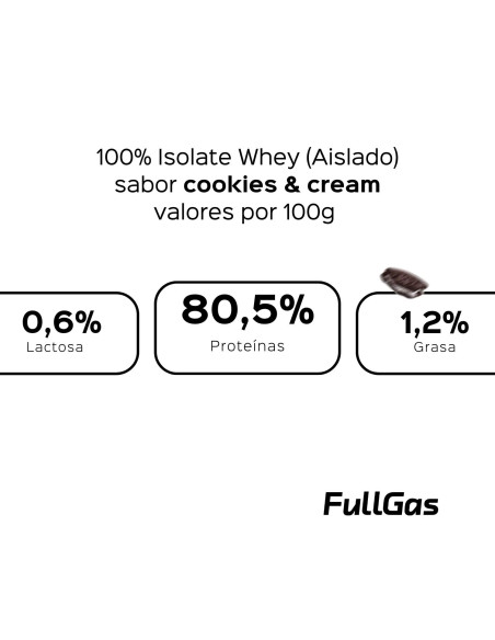 100% Isolate Whey (Aislado) - Cookies & Cream - 454g