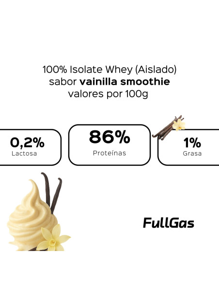 100% Isolate Whey (Aislado) - Vainilla smoothie - 454g