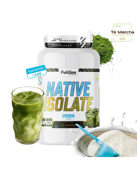 Native Isolate (Whey Nativa) - Sin Edulcorante - Té Matcha - 1,8kg
