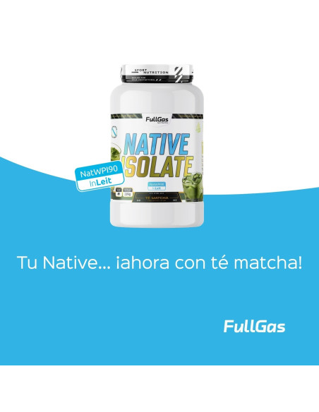 Native Isolate (Whey Nativa) - Sin Edulcorante - Té Matcha - 1,8kg