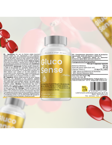 GlucoSense (con berberina*) - Cápsulas - 30 tomas