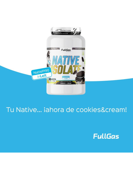 Native Isolate (Whey Nativa) - Con Edulcorante - Cookies & cream - 1,8kg
