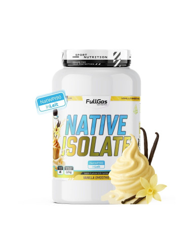 Isolat indigène (natif de lactosérum) - Avec édulcorant - Smoothie vanilla - 1.8kg
