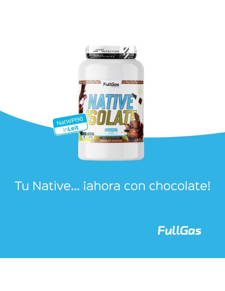 Native Isolate (Whey Nativa) - Con Edulcorante - Chocolate smoothie - 1,8kg