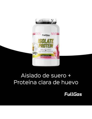 Aislado Suero + Proteína Clara Huevo - Batido de fresa - 900g