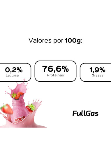 Aislado Suero + Proteína Clara Huevo - Batido de fresa - 900g