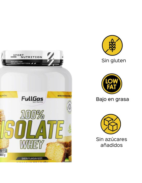 100% Isolate Whey (Aislado) - Bizcocho de Limón - 900g