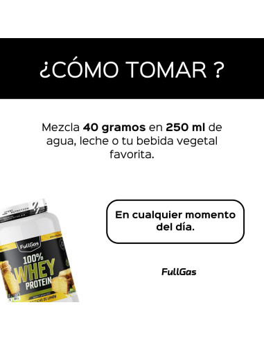 100% Whey Protein (Concentrado) - Bizcocho de Limón - 900g