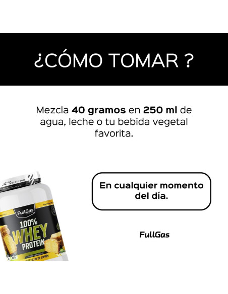 100% Whey Protein (Concentrado) - Bizcocho de Limón - 900g