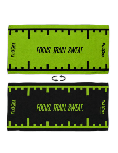 Serviette de sport réversible par FullGas - vert / noir - 100% coton