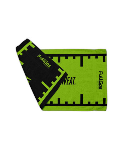 Serviette de sport réversible par FullGas - vert / noir - 100% coton