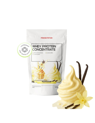 100% De protéines de lactosérum (concentré) - Smoothie à la vanille - 454g