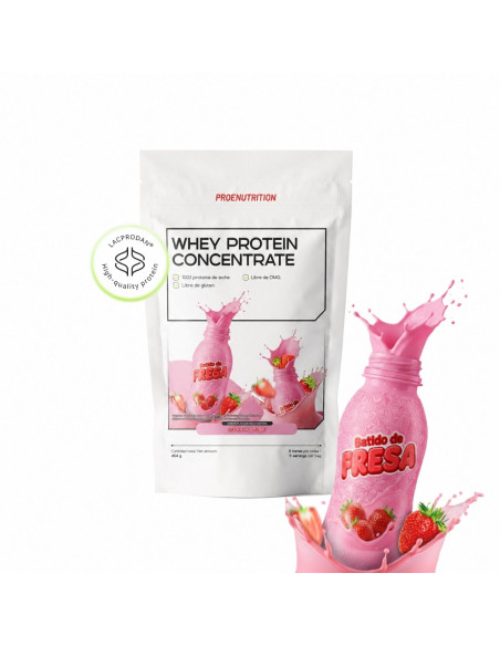 100% Protéine de lactosérum (concentré) - Smoothie à la fraise - 454g