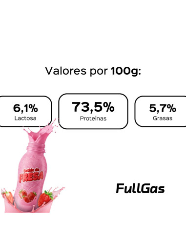 100% Whey Protein (Concentrado) - Batido de fresa - 454g