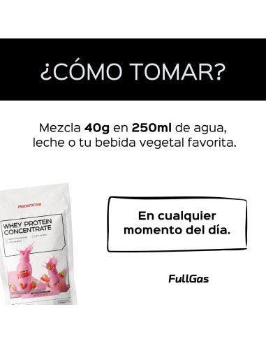 100% Whey Protein (Concentrado) - Batido de fresa - 454g