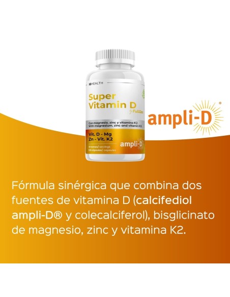 Super Vitamin D con Magnesio + Zinc + K2 - Cápsulas - 30 tomas