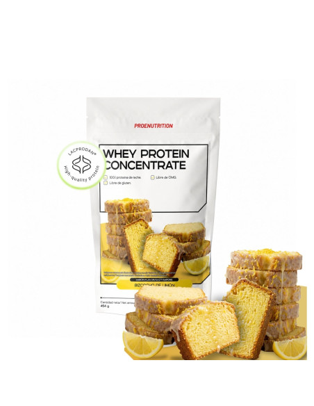 100% Whey Protein (Concentrado) - Bizcocho de Limón - 454g