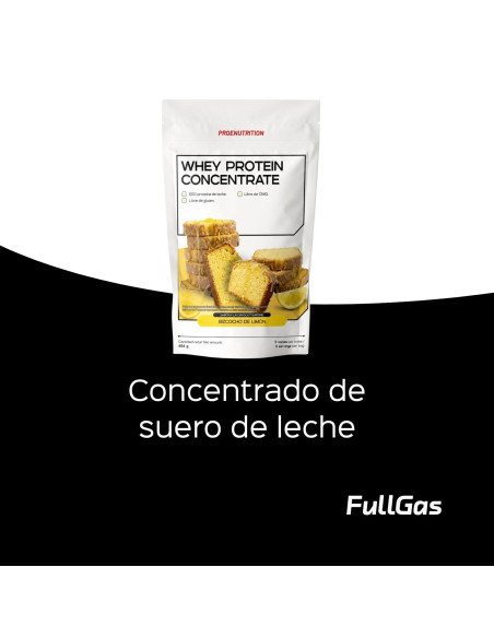100% Whey Protein (Concentrado) - Bizcocho de Limón - 454g