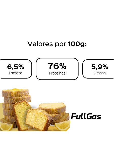 100% Whey Protein (Concentrado) - Bizcocho de Limón - 454g